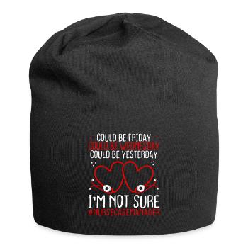 Nurse Case Manager Night Shift Worker Stethoscope - Jersey Beanie - black - Front
