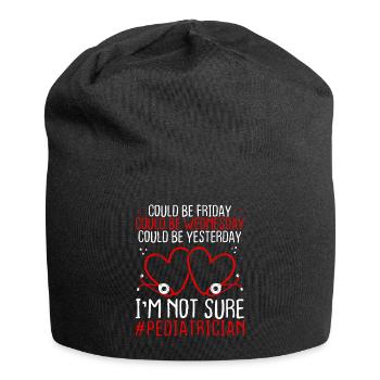 Pediatrician Night Shift Worker Stethoscope - Jersey Beanie - black - Front