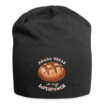 Brot backen, Spruch, Bäcker, Bäckerin - Jersey-Beanie - Schwarz - Vorne