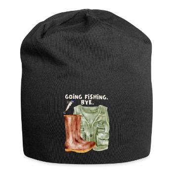 Fishing, anglers, fish, fish hooks, saying - Jersey Beanie - black - Front