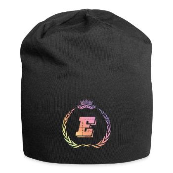 E Buchstabe Kranz - Jersey-Beanie - Schwarz - Vorne