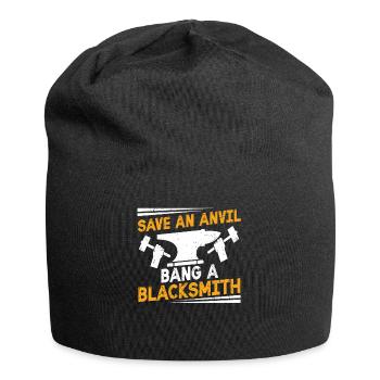 Save An Anvil - Bang A Blacksmith lustiger Schmied - Jersey-Beanie - Schwarz - Vorne