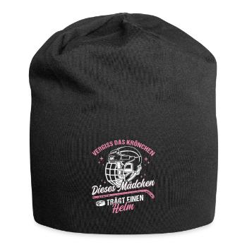Eishockey Mädchen Vergiss das Krönchen - Jersey-Beanie - Schwarz - Vorne