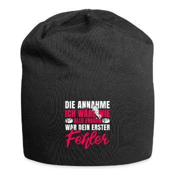 Eishockey Mädchen Eishockeyspielerin - Jersey-Beanie - Schwarz - Vorne