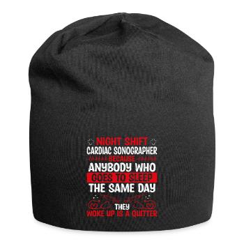 Night Shift Cardiac Sonographer Nursing - Jersey-Beanie - Schwarz - Vorne