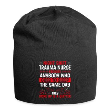 Night Shift Trauma Nurse Nursing - Jersey-Beanie - Schwarz - Vorne