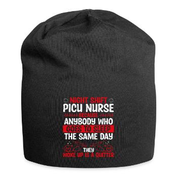 Night Shift PICU Nurse Nursing - Jersey-Beanie - Schwarz - Vorne