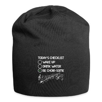 Opernsängerin Sängerin Checkliste Gesangslehrer - Jersey-Beanie - Schwarz - Vorne