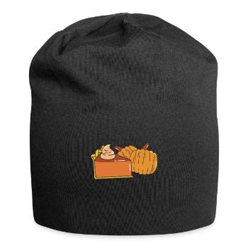 Kürbisgewürzkuchen Foodie Schlagsahne Dessert - Jersey-Beanie - Schwarz - Vorne