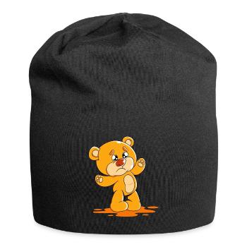 cute bear cuddly toy hug? Soft toy - Jersey Beanie - black - Front