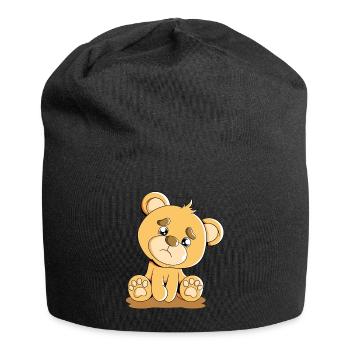 Cute Bear Cuddly Toy Hug Stuffed Animal Love - Jersey Beanie - black - Front