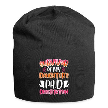 Überlebt Meine Tochter hat einen Doktortitel - Jersey-Beanie - Schwarz - Vorne