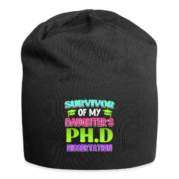 Überlebt Meine Tochter hat einen Doktortitel - Jersey-Beanie - Schwarz - Vorne