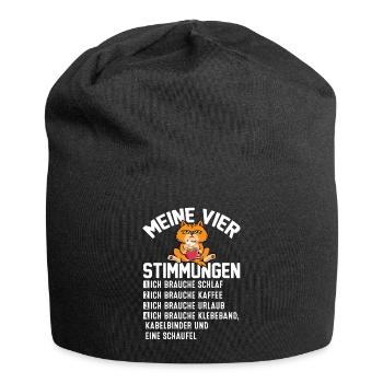 Meine Vier Stimmungen - Jersey-Beanie - Schwarz - Vorne