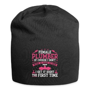 Plumbing Plumber Female Female - Jersey Beanie - black - Front