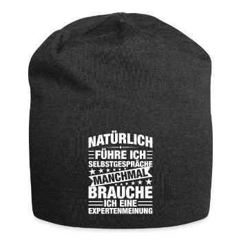 Natürlich Führe Ich Selbstpräche - Jersey-Beanie - Anthrazit - Vorne