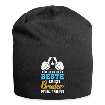 So Sieht Der Beste Kleine Bruder Der Welt Aus - Jersey-Beanie - Schwarz - Vorne