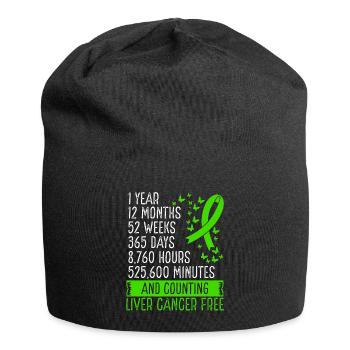 1 Year Liver Cancer Free Ribbon Movement - Jersey-Beanie - Schwarz - Vorne