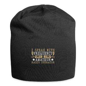 Ham Radio I Speak With Frequency Loves Radio Tower - Jersey Beanie - black - Front