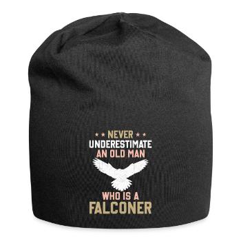 La fauconnerie ne sous-estime jamais un vieil homme qui est un f - Bonnet en jersey - noir - Devant