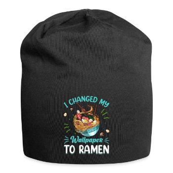 J’ai mon fond d’écran en ramen - - Bonnet en jersey - noir - Devant