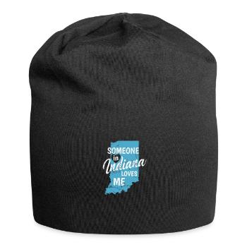 Indiana Quelqu’un dans l’Indiana m’aime USA Amérique - Bonnet en jersey - noir - Devant