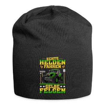 Echte Helden Fahren Gelbe Felgen - Jersey-Beanie - Schwarz - Vorne
