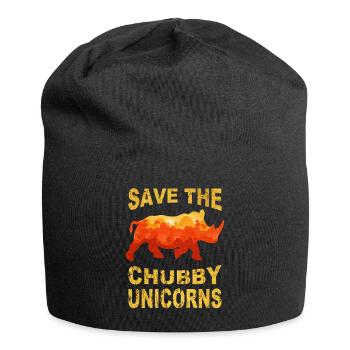 save the chubby uniicorns - Jersey Beanie - black - Front
