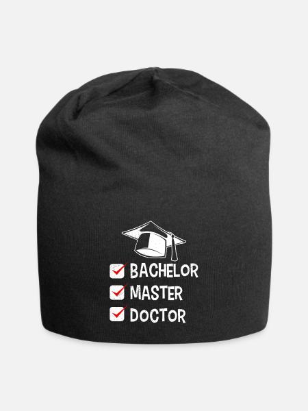 Endlich fertig ich bin Doktor Ph.D Doktortitel - Jersey-Beanie - Schwarz