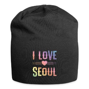 J’aime Séoul - Bonnet en jersey - noir - Devant