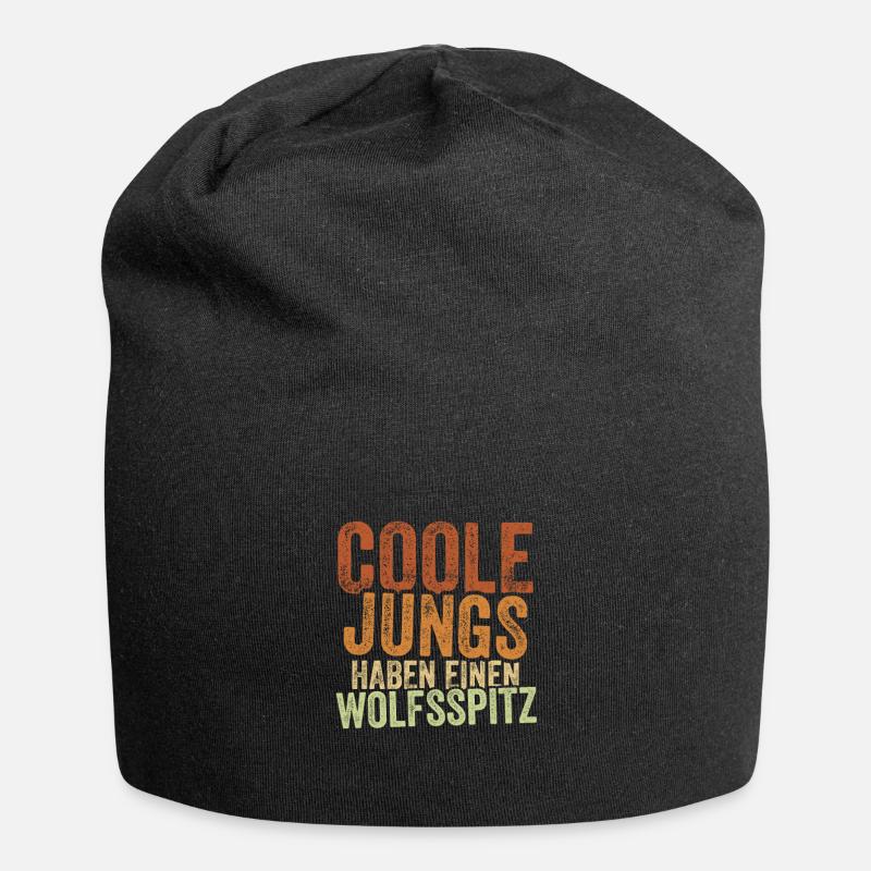 Wolfsspitz - Jersey-Beanie - Schwarz