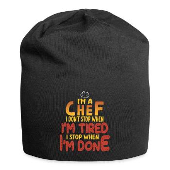 Chef Chef Chef Cuisine Drôle de dicton - Bonnet en jersey - noir - Devant