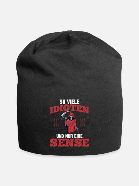 So Viele Idioten Und Nur Eine Sense - Jersey-Beanie - Schwarz