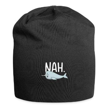 Réticent Amoureux du narval Animaux aquatiques Narval - Bonnet en jersey - noir - Devant