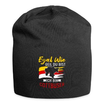 Egal Wie Geil Du Bist Ich Bin Cottbuser - Jersey-Beanie - Schwarz - Vorne