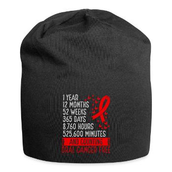 1 Year Oral Cancer Free Ribbon Movement - Jersey-Beanie - Schwarz - Vorne