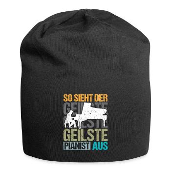 Pianist Klavier Piano - Jersey-Beanie - Schwarz - Vorne