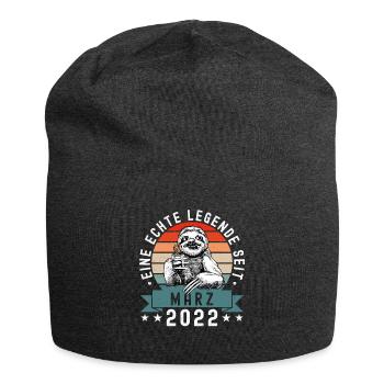 Faultier Geburtstag März 2022 Geboren Jahrgang - Jersey-Beanie - Anthrazit - Vorne