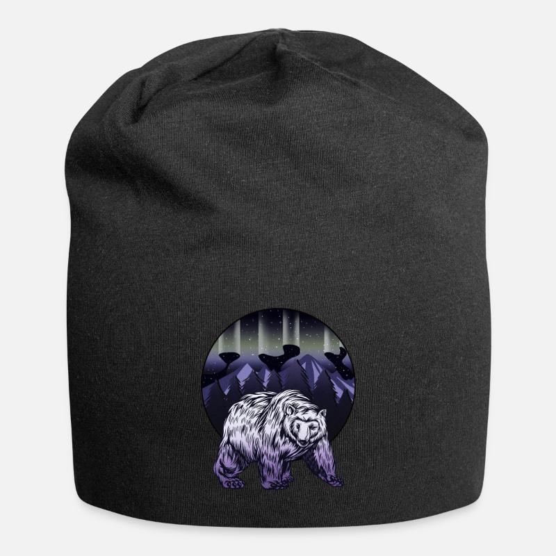 Alaska Gift USA Nature Bear Denali Grizzly Forest - Bonnet en jersey - noir