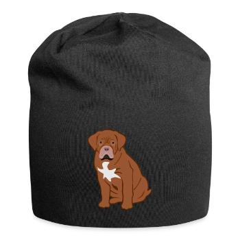 Bordeaux Grand Dague Chien Chien Amoureux Cadeau - Bonnet en jersey - noir - Devant