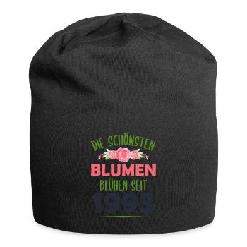 Jahrgang 1993 Blumen Spruch Geburtstag Geschenk - Jersey-Beanie - Schwarz - Vorne