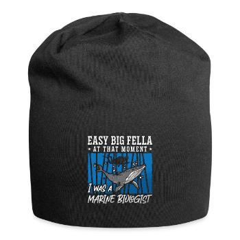 Marine Biology Easy Big Fella Loves Ocean Science - Jersey Beanie - black - Front