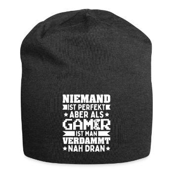 Funny Gift Idea For Gamers - Jersey-Beanie - Anthrazit - Vorne