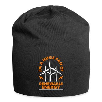 Technologie des éoliennes Je suis un grand fan de l’énergie renouvelable - Bonnet en jersey - noir - Devant
