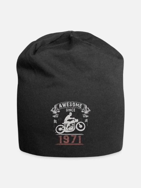 Awesome since 1971, Biker 52. Geburtstag - Jersey-Beanie - Schwarz