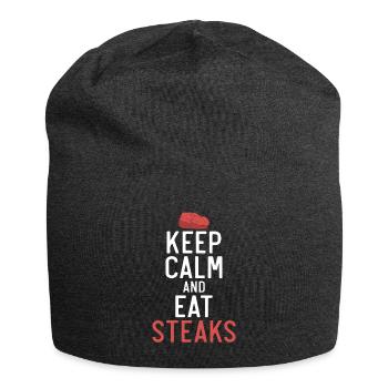 Steak Lover Steak Geschenk - Jersey-Beanie - Anthrazit - Vorne
