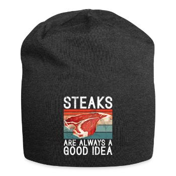 Steak-Liebhaber-Steak-Geschenk - Jersey-Beanie - Anthrazit - Vorne