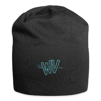 West Virginia WV Buchstaben USA Amerika - Jersey-Beanie - Schwarz - Vorne