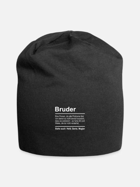 Bruder Definition Lustig Spruch Männer Bruder - Jersey-Beanie - Schwarz