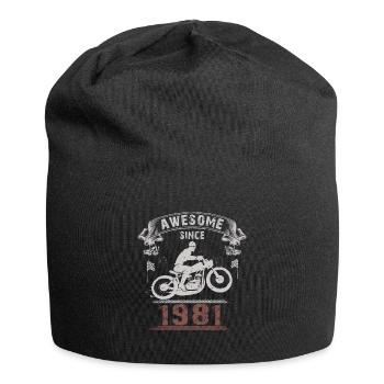 Awesome since 1981, Biker 42. Geburtstag - Jersey-Beanie - Schwarz - Vorne